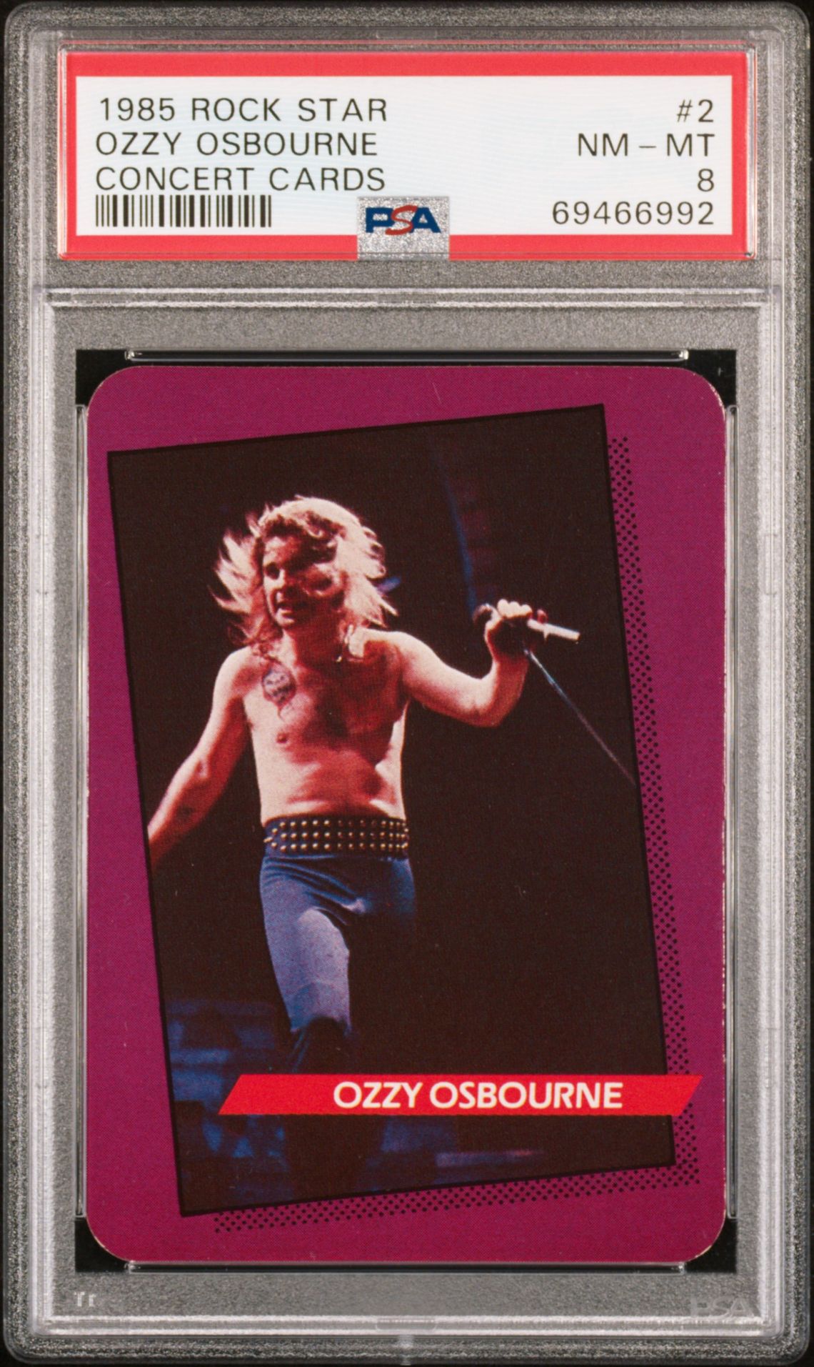 1985 ROCK STAR CONCERT CARDS #2 Ozzy Osbourne front