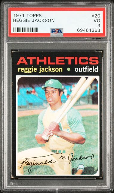 Sold at Auction: 1971 Topps #20 Reggie Jackson Oakland Athletics