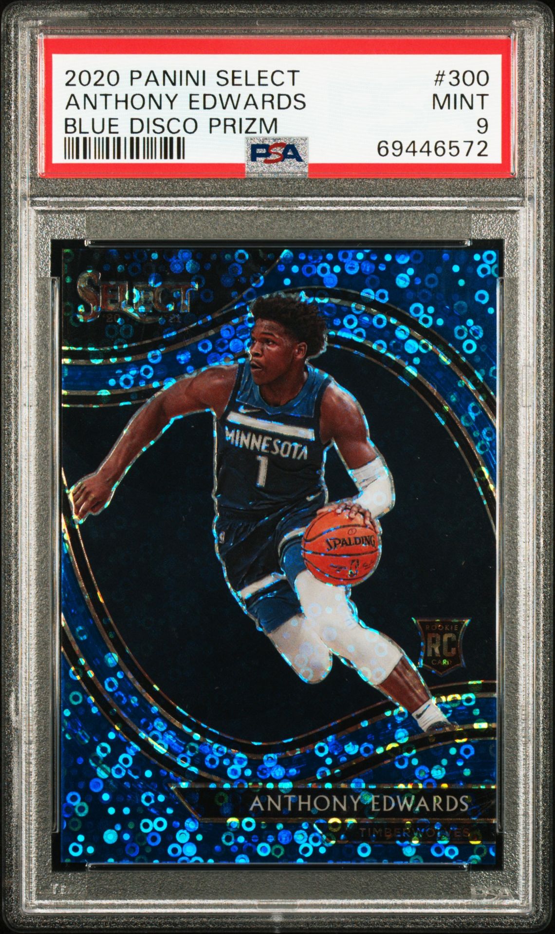 2020 Panini PANINI SELECT BLUE DISCO PRIZM #300 Anthony Edwards front