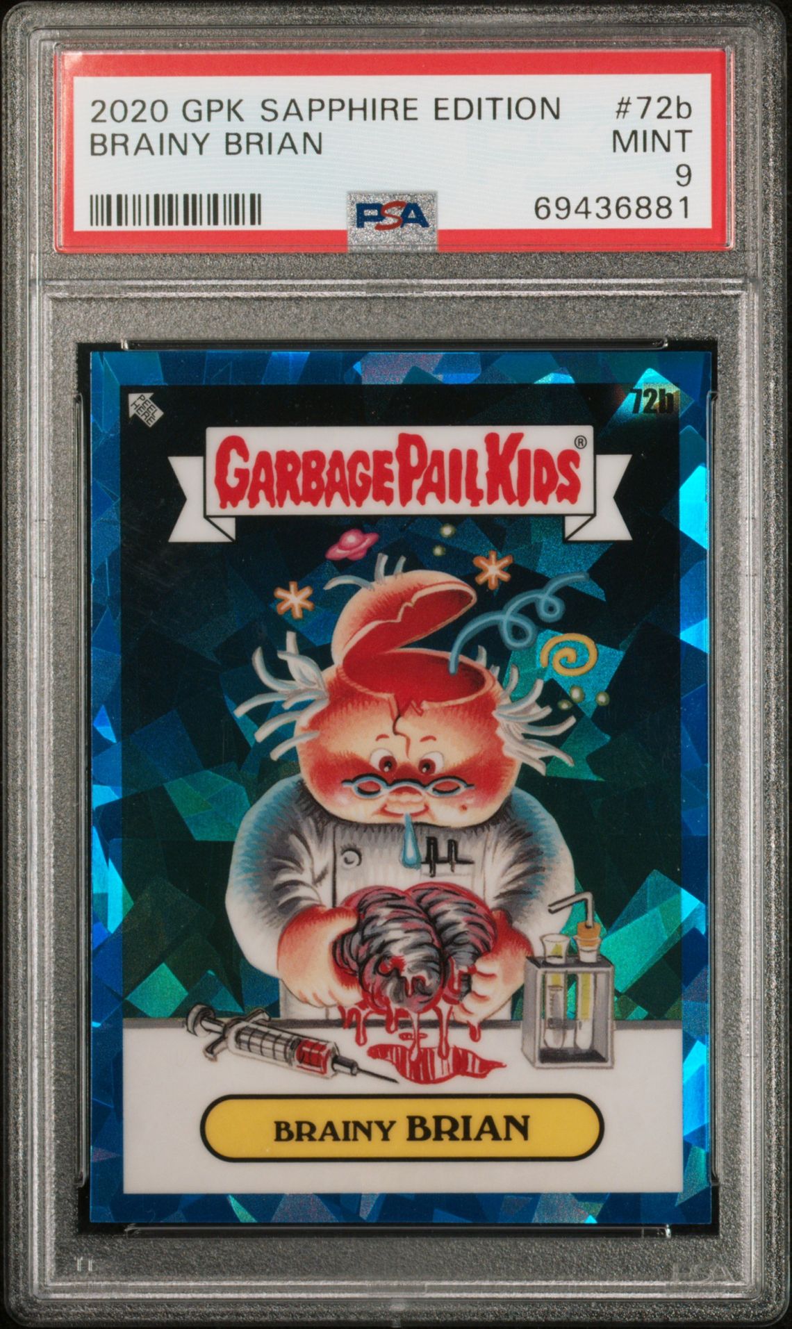 2020 Topps GARBAGE PAIL KIDS SAPPHIRE EDITION #72B Brainy Brian front