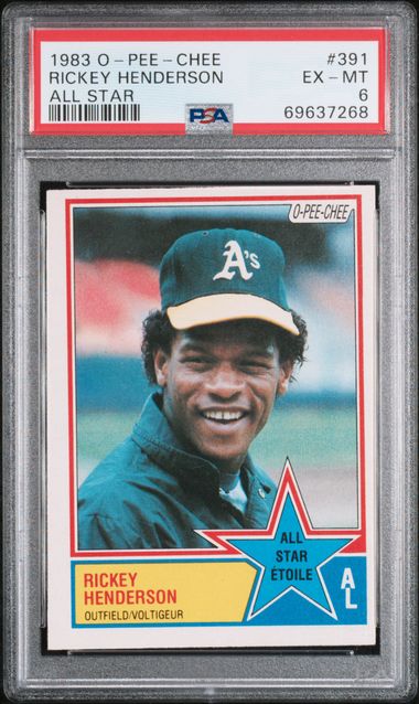 1983 Upper Deck O-PEE-CHEE #391 Rickey Henderson front