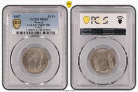 1947 10 Fr Gad-811 Petite tête F-362 MS65