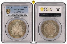 1873-A 5 Fr Gad-745a F-334 MS66