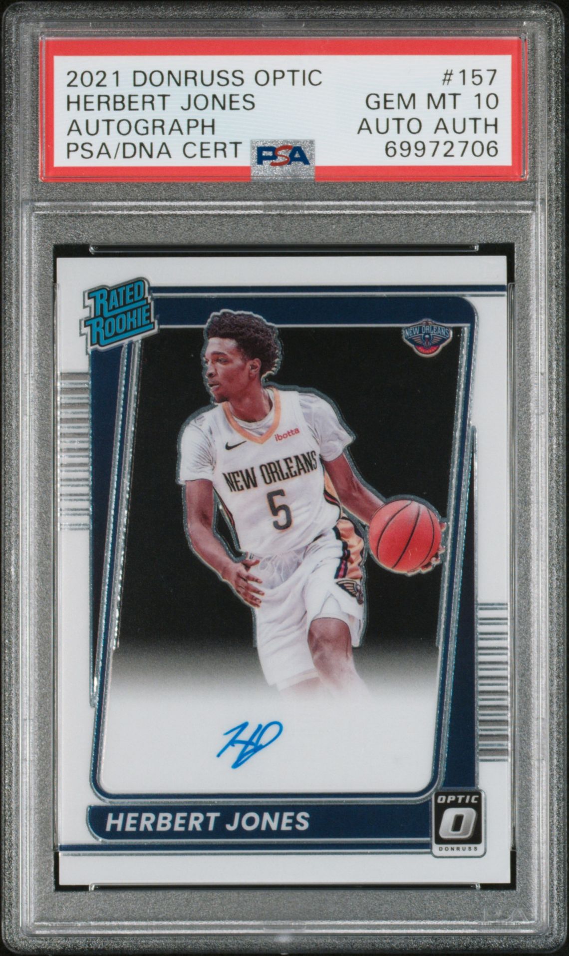 2021 Panini PANINI DONRUSS OPTIC AUTOGRAPH #157 Herbert Jones front