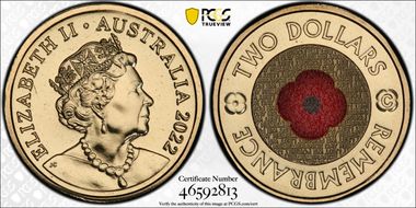 2022-C $2 Remembrance Day Colorized MS68