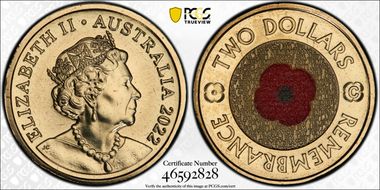 2022-C $2 Remembrance Day Colorized MS67