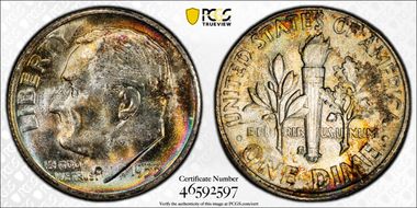 1953-S 10C Acorn, FS-901 MS66