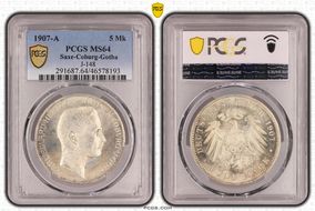 1907-A 5 Mk J-148 MS64