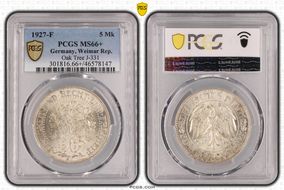 1927-F 5 Mk Oak Tree J-331 MS66+ 
