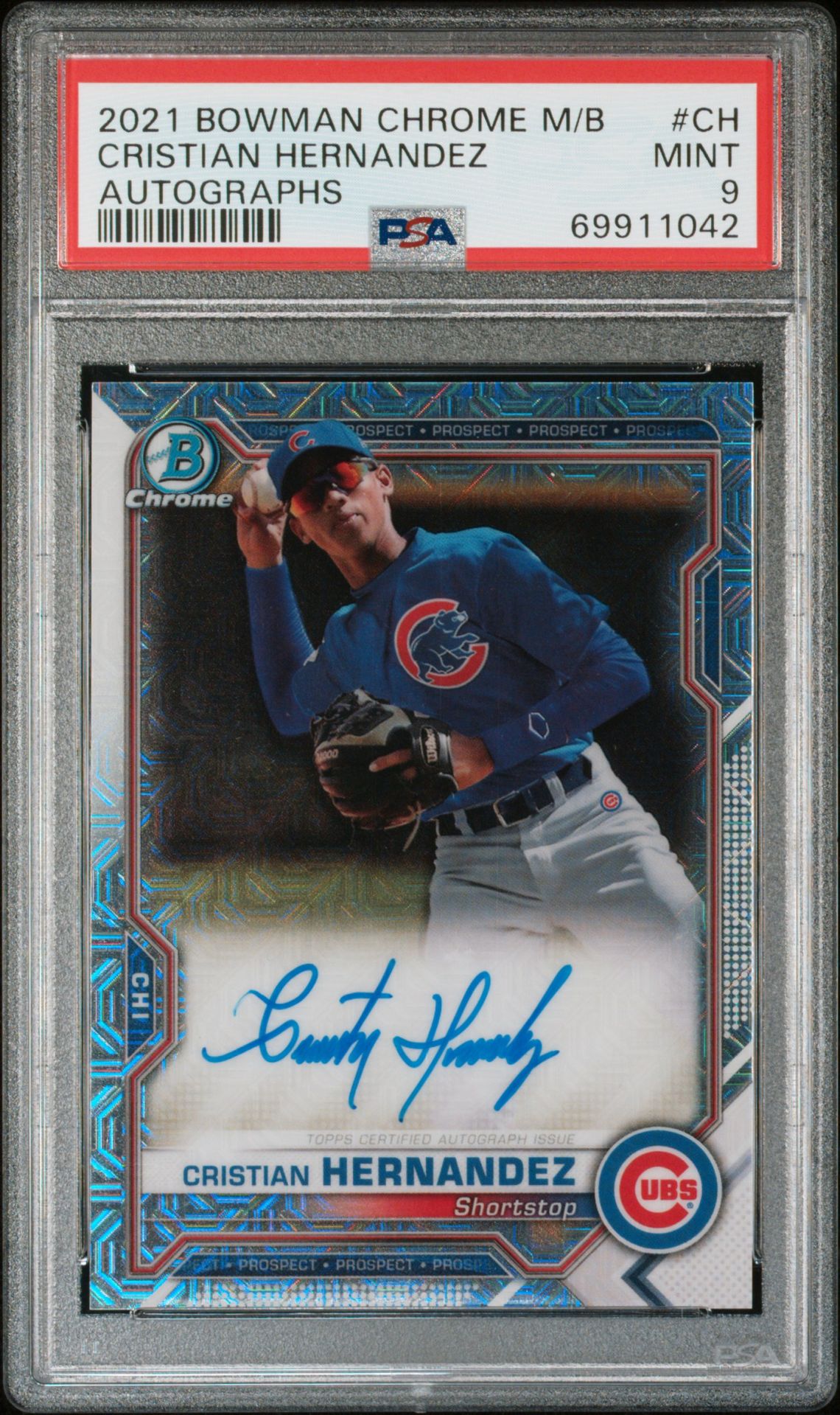 2021 Bowman BOWMAN CHROME MEGA BOX AUTOGRAPHS Mojo #CH Cristian Hernandez front