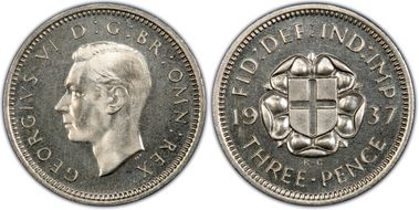 1937 3D S-4085 Silver Shield on Rose PR66