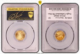 1999-W $5 Eagle Unfinished PR Dies Joe Orlando Signature MS69