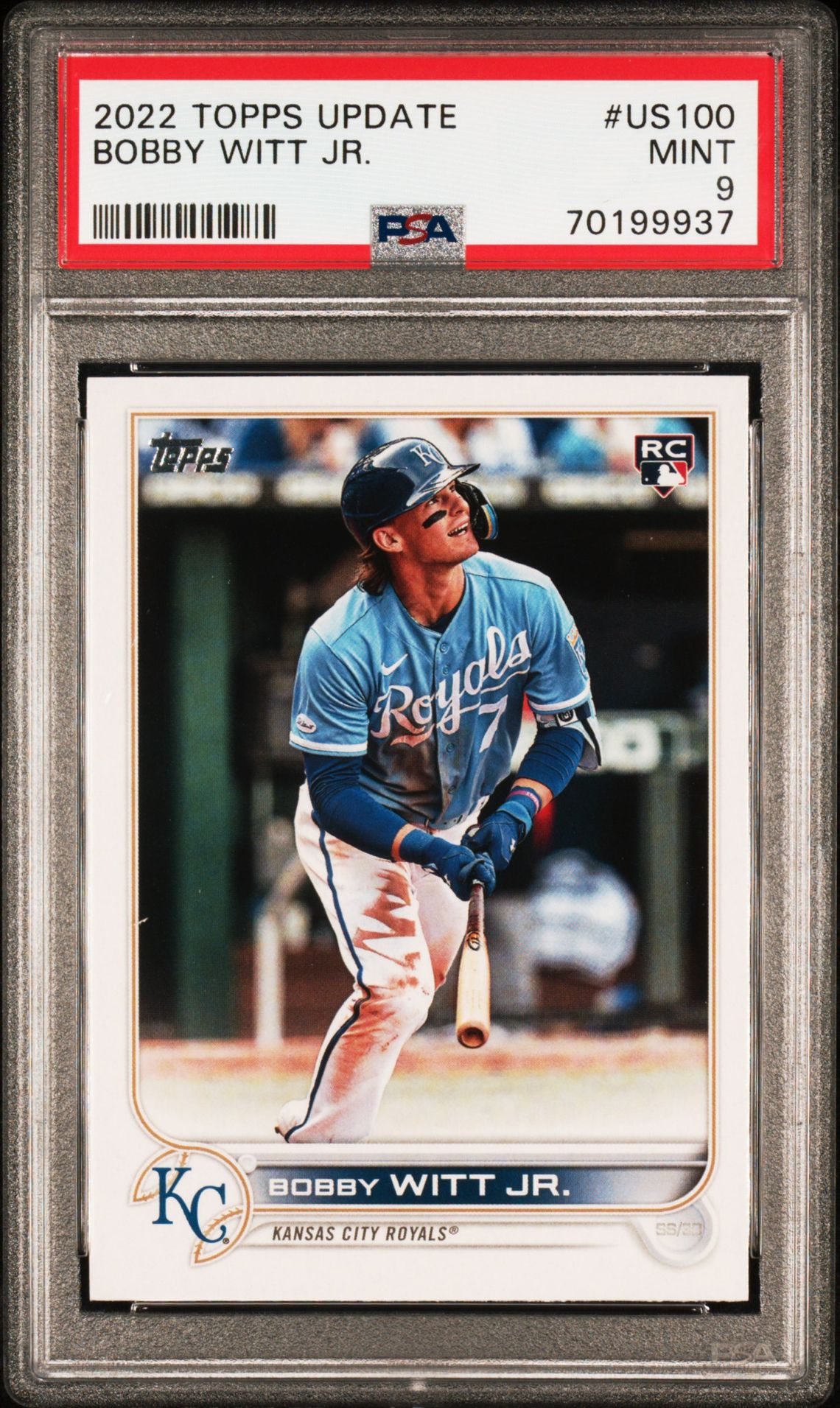 2022 Topps Update Bobby Witt Jr. #Us100 Mint 9 front