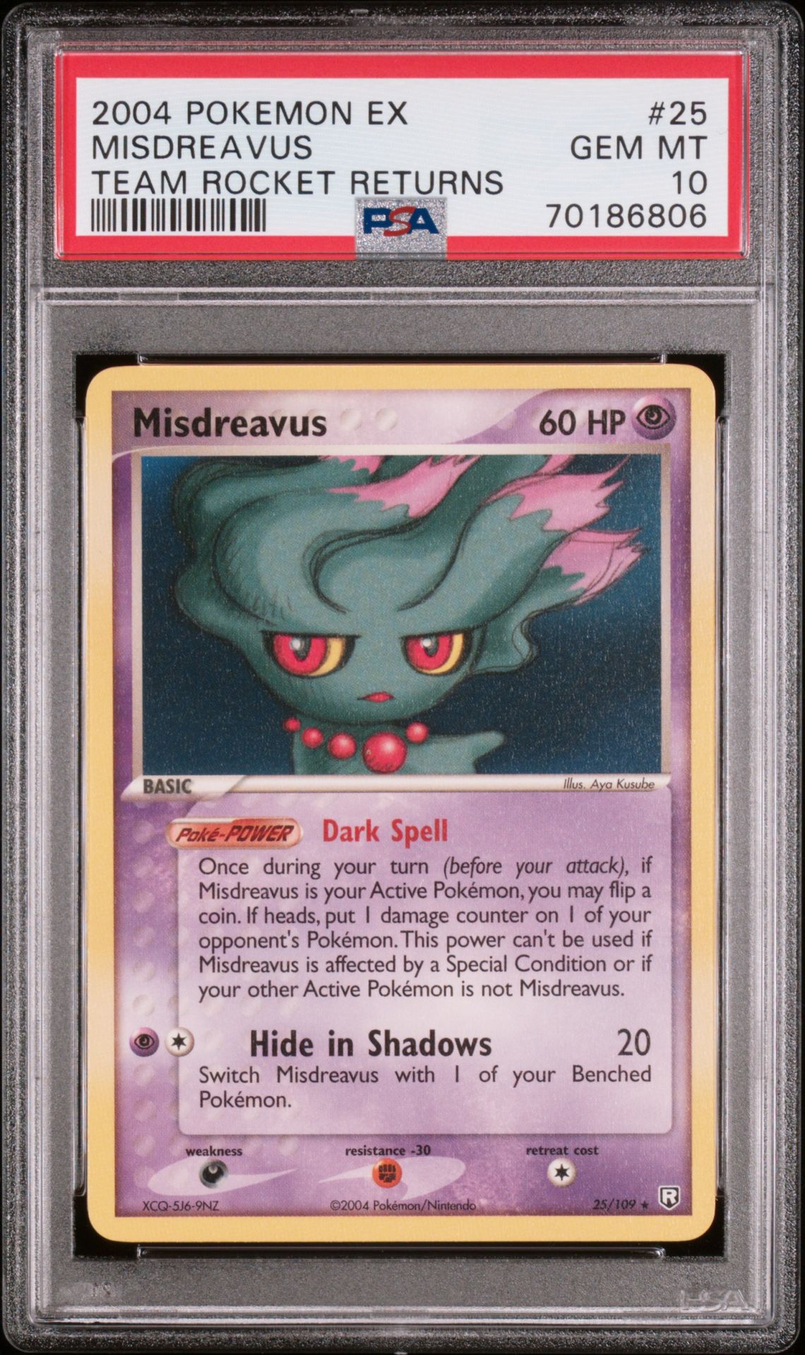 2004 Pokemon POKEMON EX TEAM ROCKET RETURNS #25 Misdreavus front