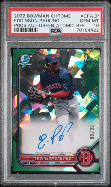 2022 Bowman Bowman Chrome Green Eddinson Paulino Atomic front