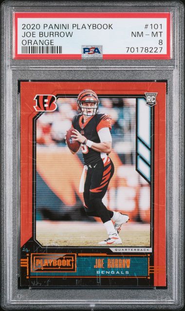 2020 Panini Playbook Orange #101 Joe Burrow Rookie Card – PSA NM-MT 8 on  Goldin Auctions