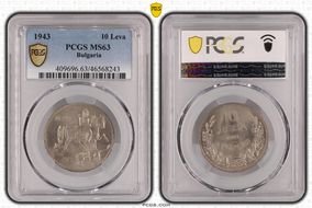 1943 10 Leva KM-40b MS63