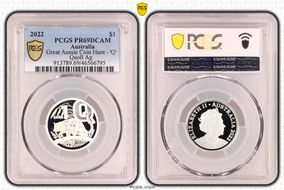 2022 $1 Great Aussie Coin Hunt - 'Q' Quoll Ag PR69DCAM