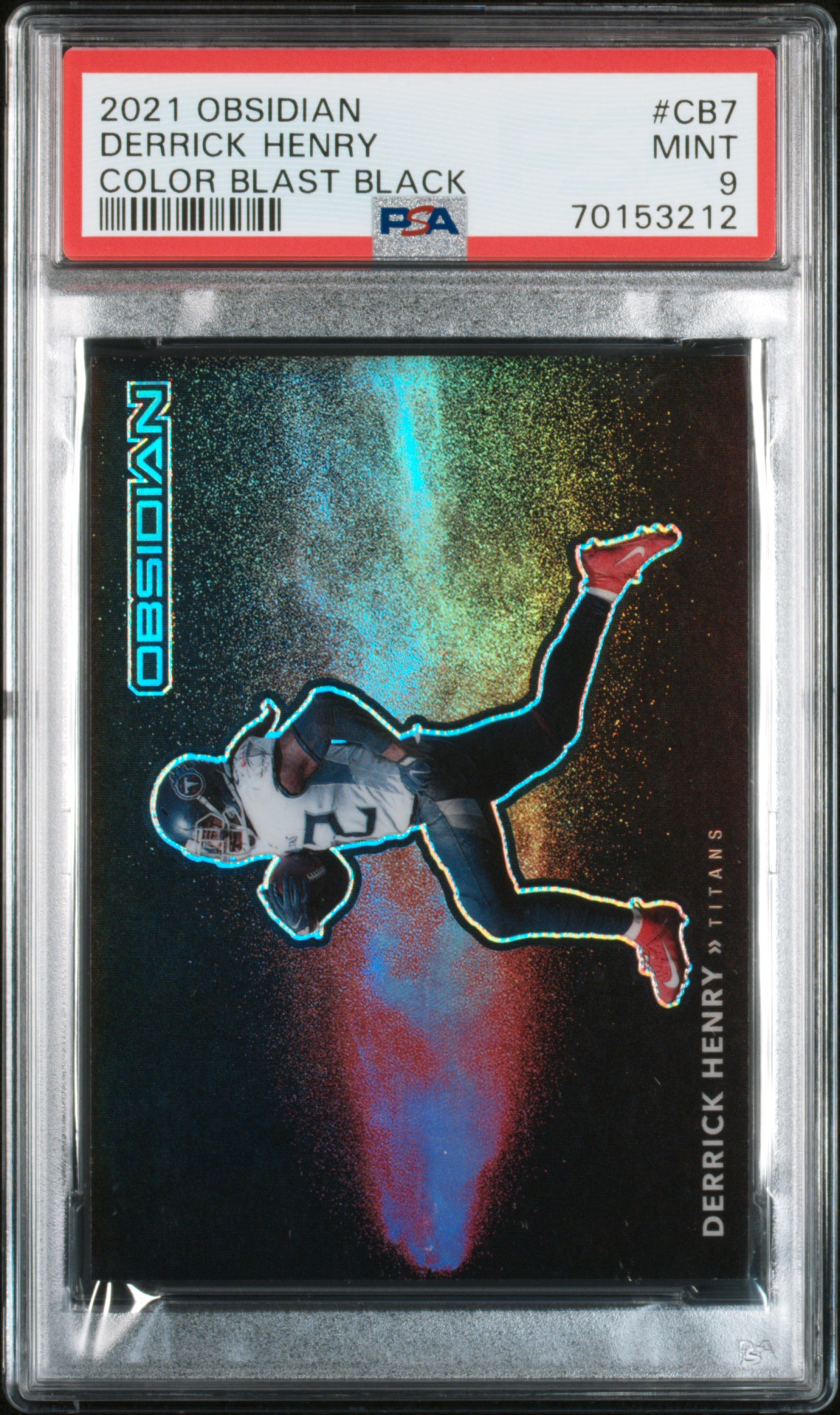 2021 PANINI OBSIDIAN COLOR BLAST BLACK #CB7 DERRICK HENRY COLOR BLAST BLACK