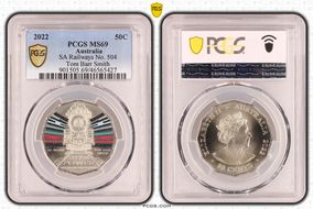 2022 50C SA Railways No. 504 Tom Barr Smith Colorized MS69