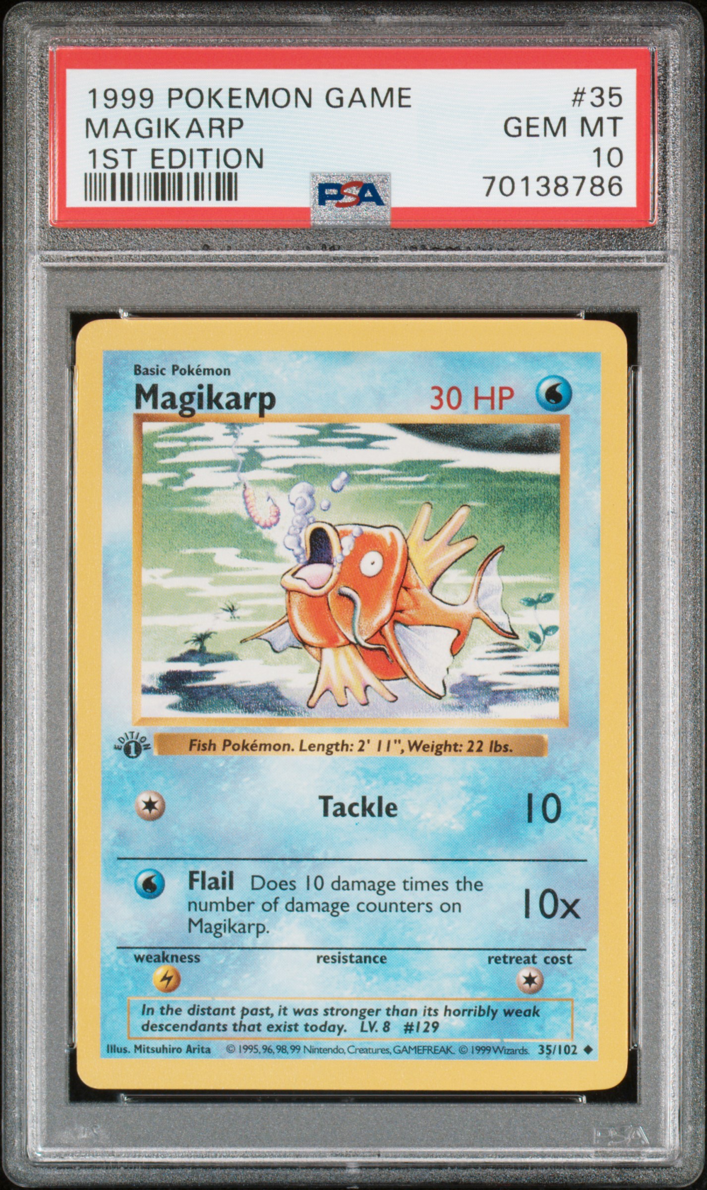 1999 Pokemon 1st Edition #35 Magikarp front