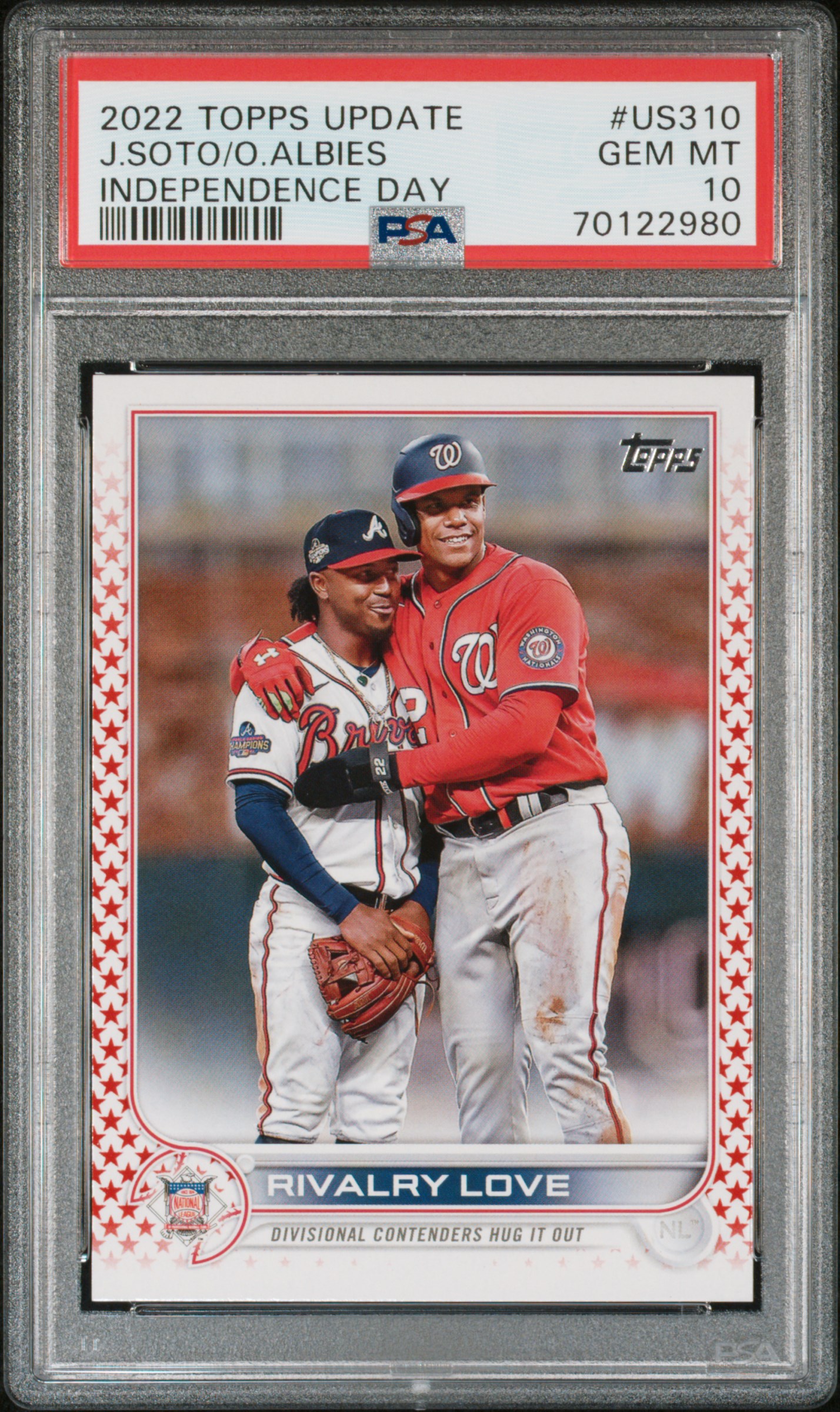 2022 TOPPS UPDATE #US310 J.SOTO/O.ALBIES INDEPENDENCE DAY