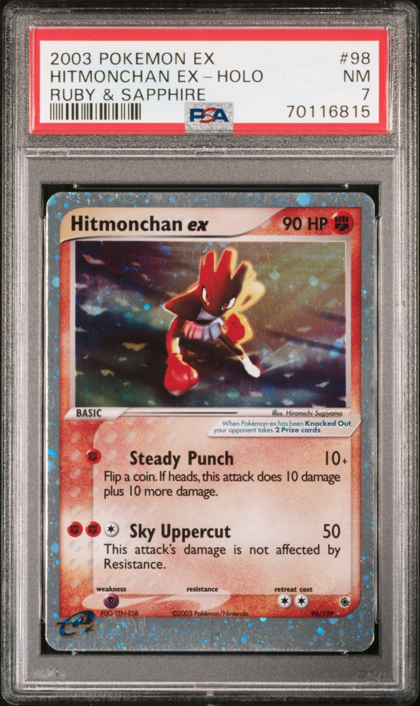 2003 Pokemon POKEMON EX RUBY & SAPPHIRE #98 Hitmonchan Ex-Holo front