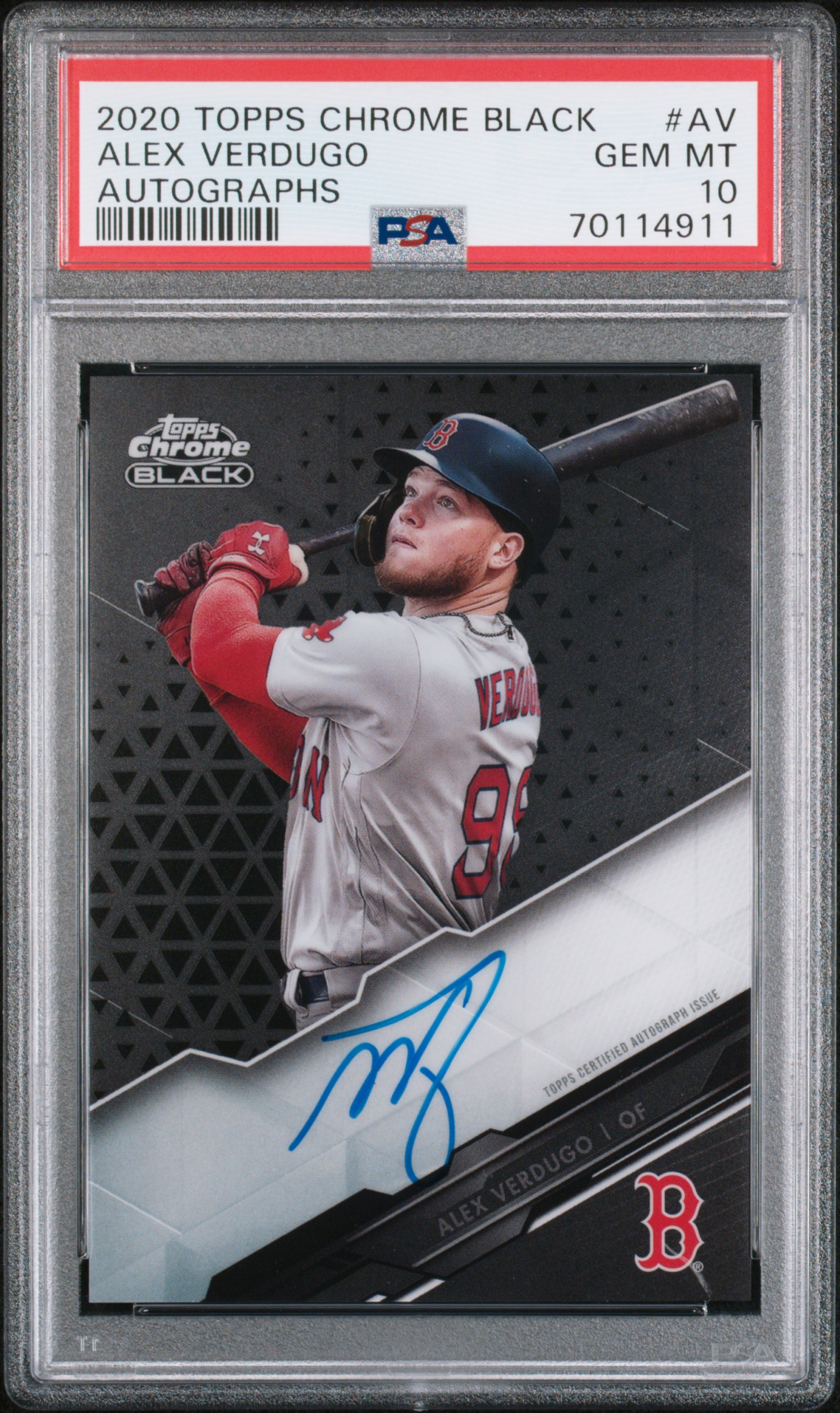 2020 TOPPS CHROME BLACK AUTOGRAPHS #AV ALEX VERDUGO AUTOGRAPHS