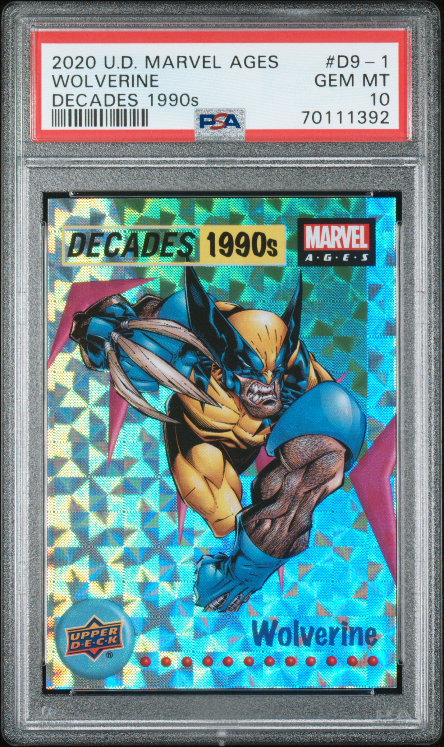 2020 UPPER DECK MARVEL AGES DECADES 1990s #D9-1 WOLVERINE DECADES 1990s