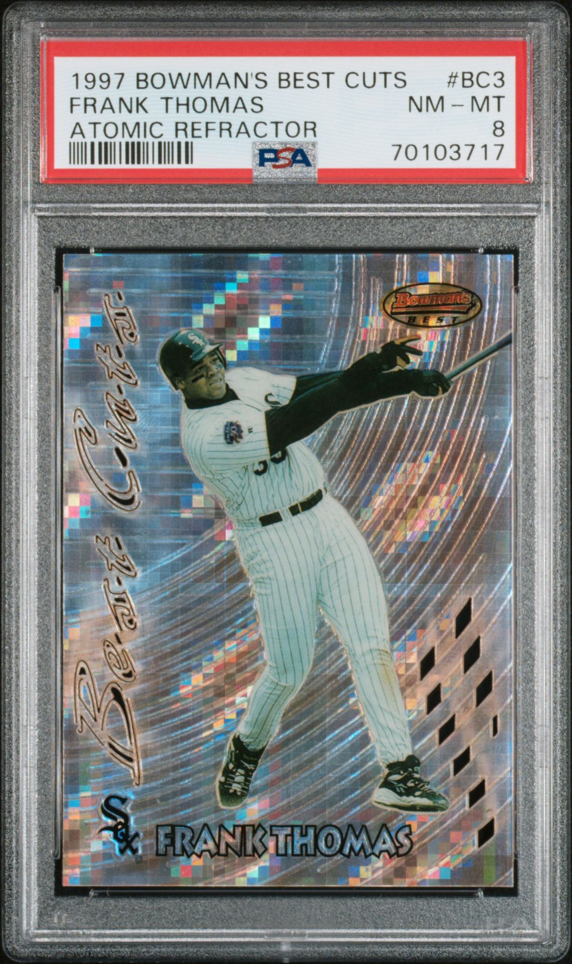 1997 Bowman BOWMAN'S BEST CUTS ATOMIC REFRACTOR #BC3 Frank Thomas front
