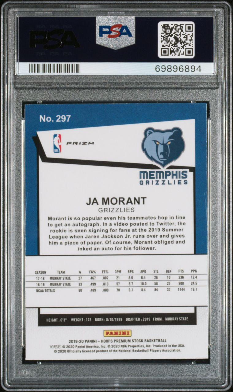 Back of Ja Morant Card