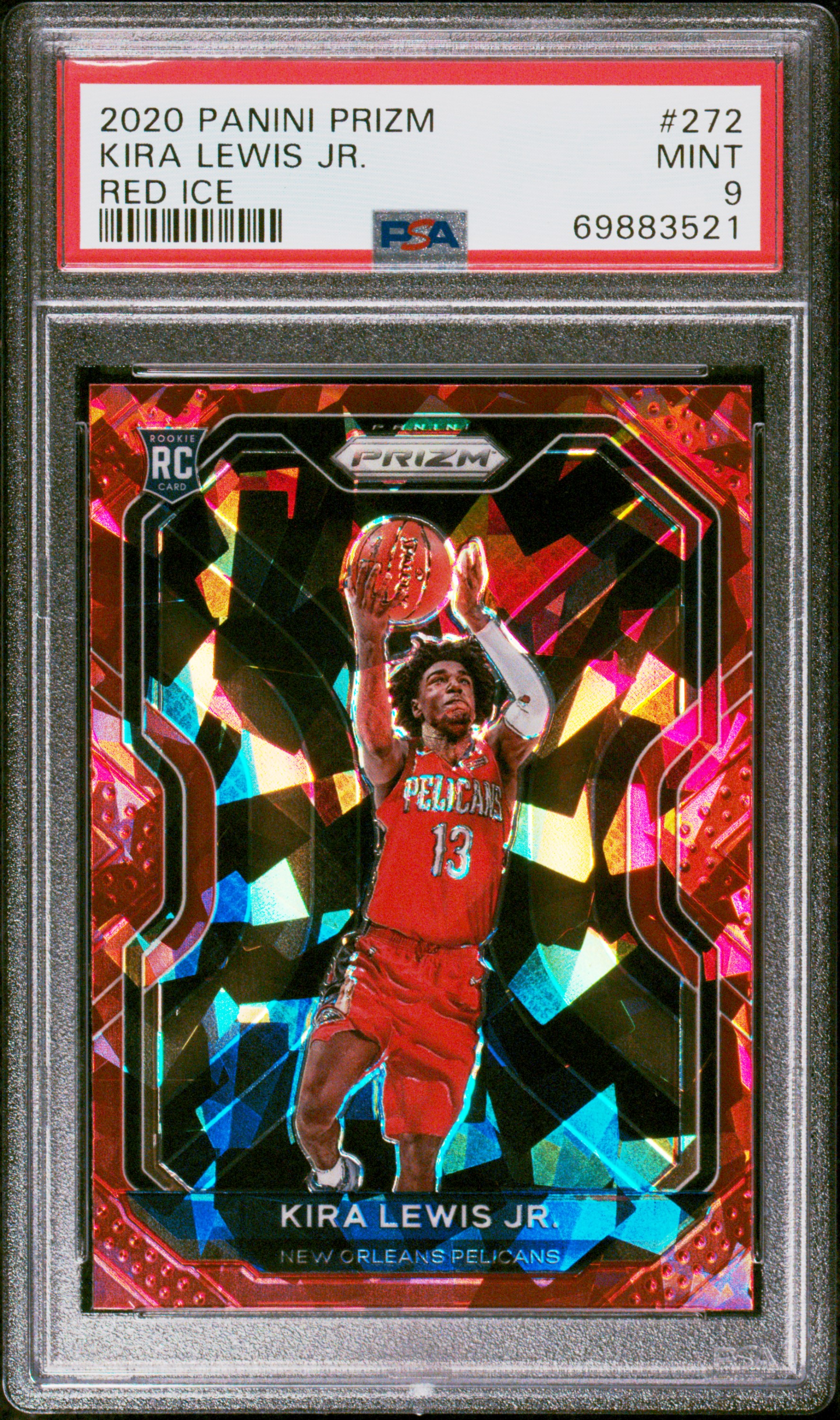 2020-21 Panini Prizm Red Ice #272 Kira Lewis Jr. Rookie Card – PSA MINT 9