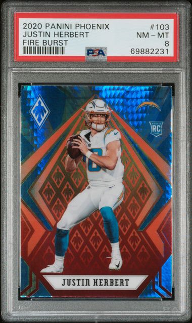 2020 Panini Phoenix FIRE BURST #103 Justin Herbert front