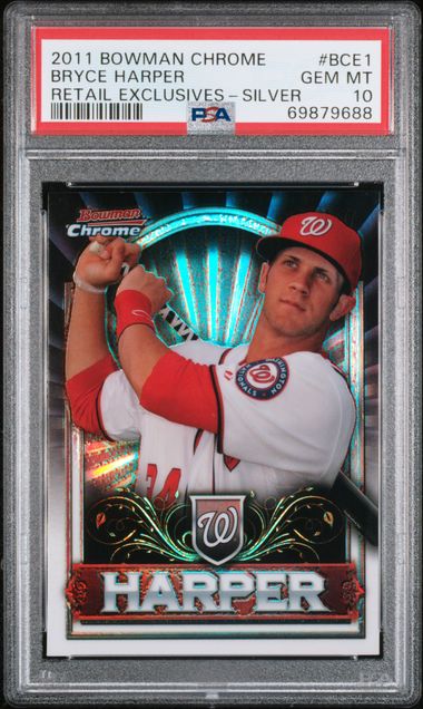 Lot - (Mint) 2011 Bowman Chrome Prospects Bryce Harper Rookie #BCP111 Baseball  Card