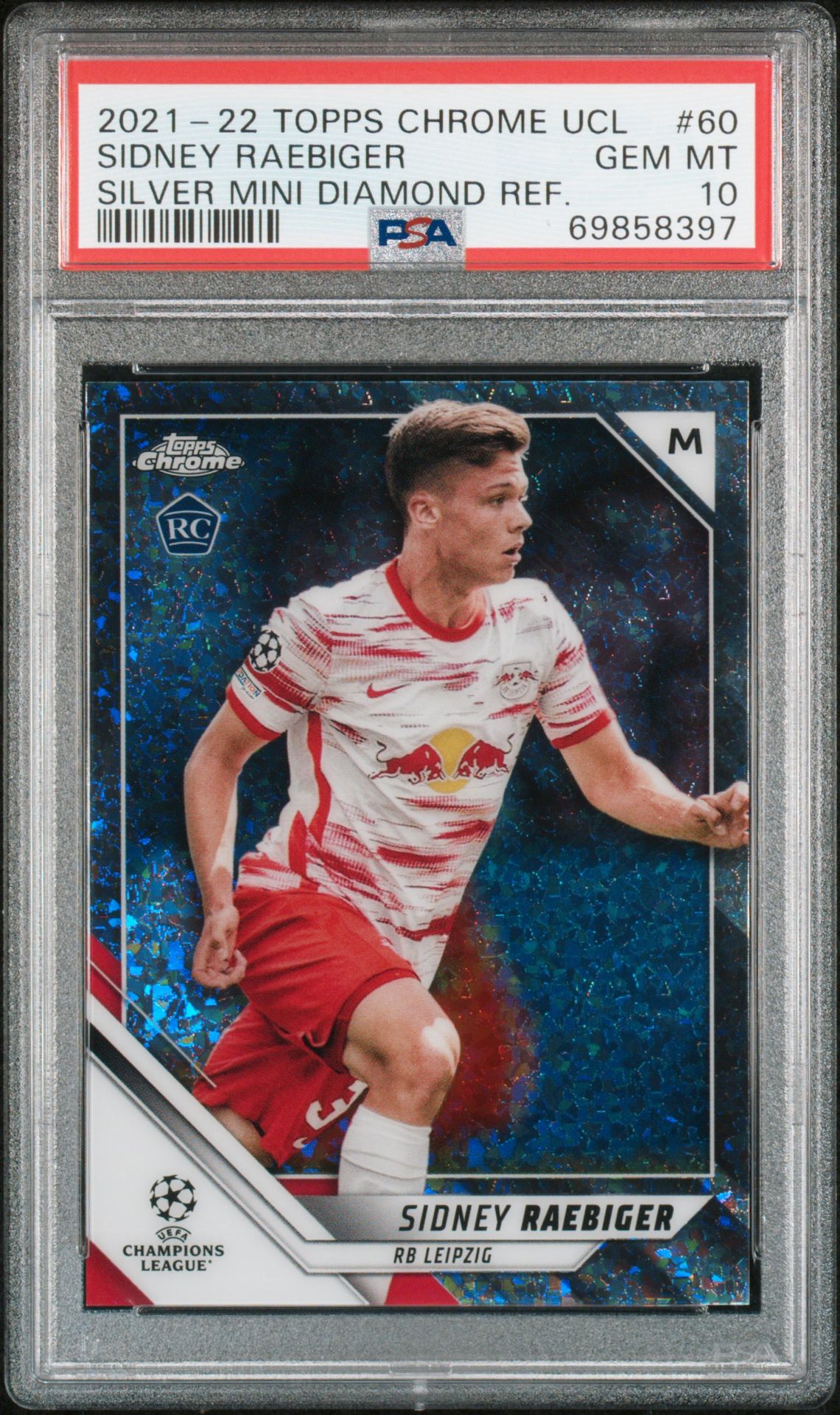 2021 Topps Chrome TOPPS CHROME UEFA CHAMPIONS LEAGUE SILVER MINI DIAMOND REF. #60 Sidney Raebiger front