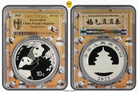 2023 10 Yn Panda Silver Panda 2023 Yellow Lbl, FS MS70