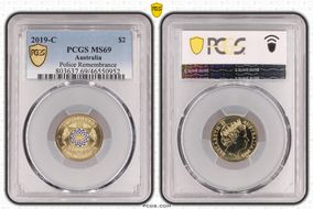 2019-C $2 Police Remembrance Colorized MS69