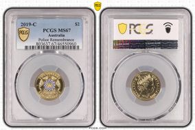 2019-C $2 Police Remembrance Colorized MS67