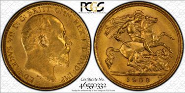 1908-M 1/2 Sov S-3975 MS62