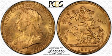 1893-M Sov S-3875 Old Head MS63
