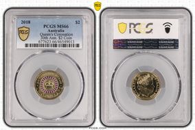 2018 $2 Queen's Coronation Colorized 30th Ann. $2 Coin MS66