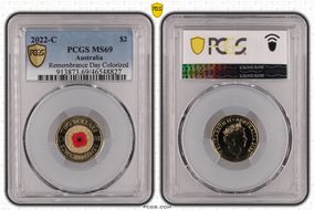 2022-C $2 Remembrance Day Colorized MS69