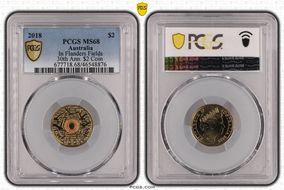 2018 $2 In Flanders Fields Colorized 30th Ann. $2 Coin MS68