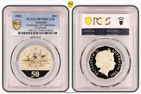 2001 50C Centenary of Federation Colorized PR70DCAM