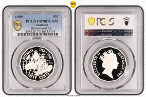 1989 50C Bicentennial Ag PR70DCAM