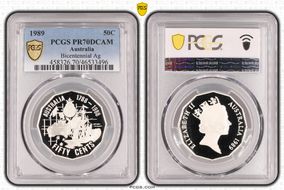1989 50C Bicentennial Ag PR70DCAM