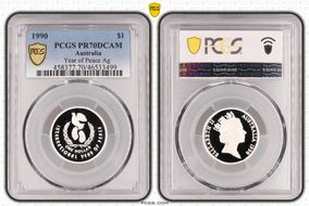 1990 $1 Year of Peace Ag PR70DCAM