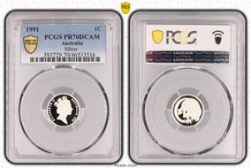 1991 1C Silver PR70DCAM