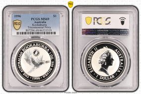 1996 $1 Kookaburra Ag Tricentennial Privy MS69