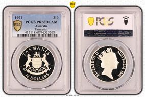 1991 $10 Tasmania PR68DCAM